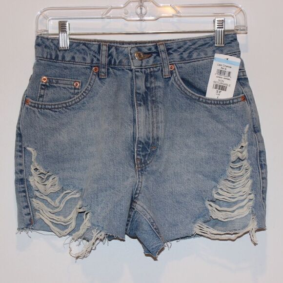 NEW TopShop High Waisted Jean Shorts Women Size 4 - Picture 2 of 8